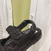 Chanel Black Fur Dad Sandals - 2