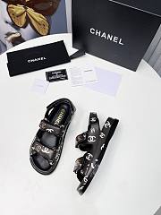 Chanel Black Logo Printed Dad Sandals - 2