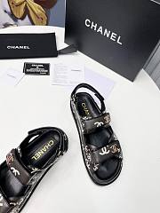 Chanel Black Logo Printed Dad Sandals - 3