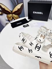 Chanel White Logo Printed Dad Sandals - 5