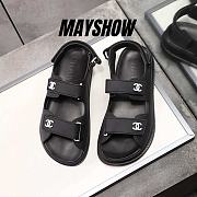 Chanel Black Rubber Dad Sandals - 1