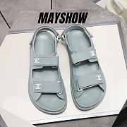 Chanel Mint Rubber Dad Sandals - 1