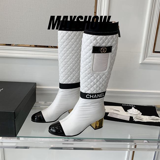 	 Chanel White 2 in 1 Winter Boots - 1