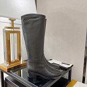 Chanel Black White Calfskin High Boots - 4