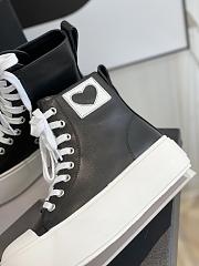 Chanel Heart Black Leather Sneakers  - 2