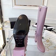 Chanel Pink Calfskin with Chain High Boots - 3