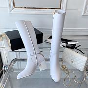 Chanel White Calfskin with Chain High Boots - 2