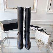 Chanel Black Calfskin with Chain High Boots - 5