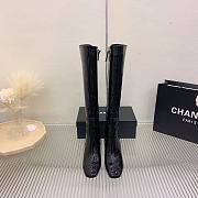 Chanel Black Crocodile Block High Boots - 2