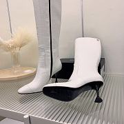 Chanel White Crocodile Block High Boots - 2