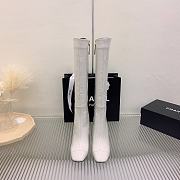 Chanel White Crocodile Block High Boots - 4