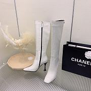 Chanel White Crocodile Block High Boots - 3