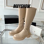 Chanel Beige Patent Leather High Boots - 1