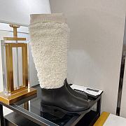 Chanel White Wool Knit High Boots - 5