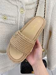 Chanel Beige Braided Knit CC Mules - 2