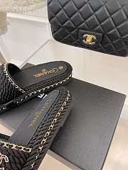 Chanel Black Braided Knit CC Mules - 5