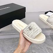 Chanel White Braided Knit CC Mules - 5