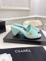 Chanel Mint Lambskin Mules - 4