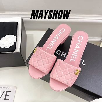 Chanel Pink Lambskin Mules