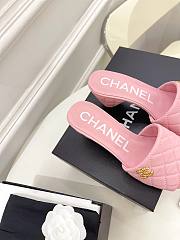 Chanel Pink Lambskin Mules - 4