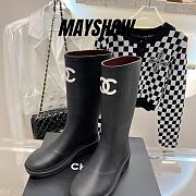 Chanel Black Caoutchouc High Boots - 1