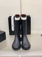 Chanel Black Rain Rubber High Boots - 3