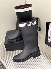 Chanel Black Rain Rubber High Boots - 4