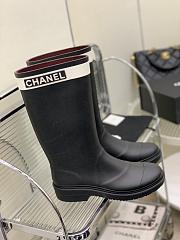 Chanel Black Rain Rubber High Boots - 5