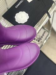 Chanel Purple Rain Rubber High Boots - 2