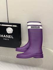 Chanel Purple Rain Rubber High Boots - 5