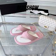 Chanel Light Pink Lambskin Padded Pool Thong Sandals - 1