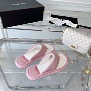 Chanel Light Pink Lambskin Padded Pool Thong Sandals - 3