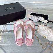 Chanel Light Pink Lambskin Padded Pool Thong Sandals - 4