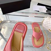 Chanel Pink Lambskin Padded Pool Thong Sandals - 2