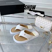 Chanel White Lambskin Padded Pool Thong Sandals - 1