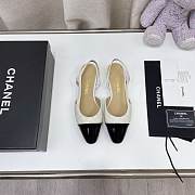 Chanel White Quilted Lambskin Slingback Flats - 4