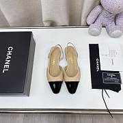 Chanel Beige Quilted Lambskin Slingback Flats - 5