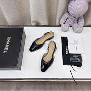 Chanel Black Quilted Lambskin Slingback Flats - 3