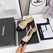 Chanel Beige Velvet Slingback Flats - 2