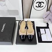 Chanel Beige Velvet Slingback Flats - 3