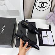 Chanel Black Velvet Slingback Flats - 2