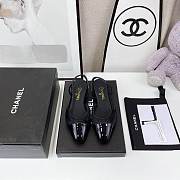 Chanel Black Velvet Slingback Flats - 3