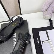 Chanel Black Velvet Slingback Flats - 5