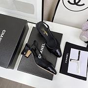 Chanel Black Velvet Slingback Pumps - 4