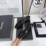 Chanel Black Patent Slingback Flats - 4