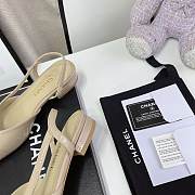 Chanel Beige Patent Slingback Flats - 5