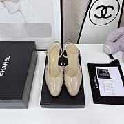 Chanel Beige Patent Slingback Pumps - 2