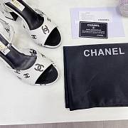 Chanel CC 65mm Heeled Sandal White Leather - 4