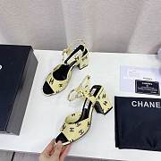 Chanel CC 65mm Heeled Sandal Yellow Leather - 5