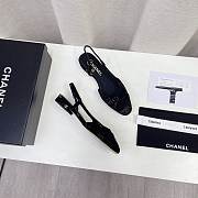 Chanel Black Denim Slingback Flats - 2